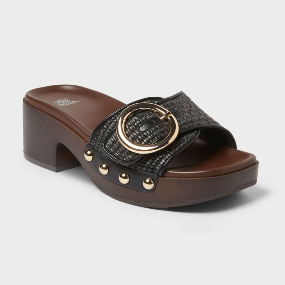 Women's Zenna Wooden Heels - Wild Fable Black 7